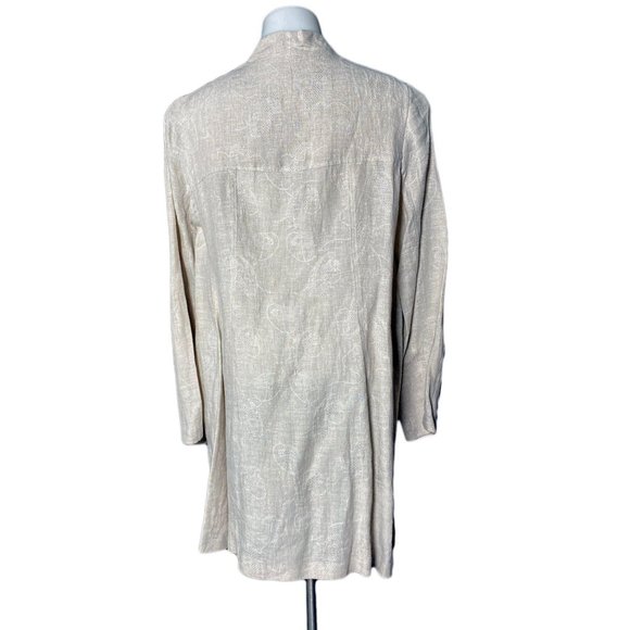 Eileen Fisher Embroidered Linen Coat Small - Picture 3 of 10